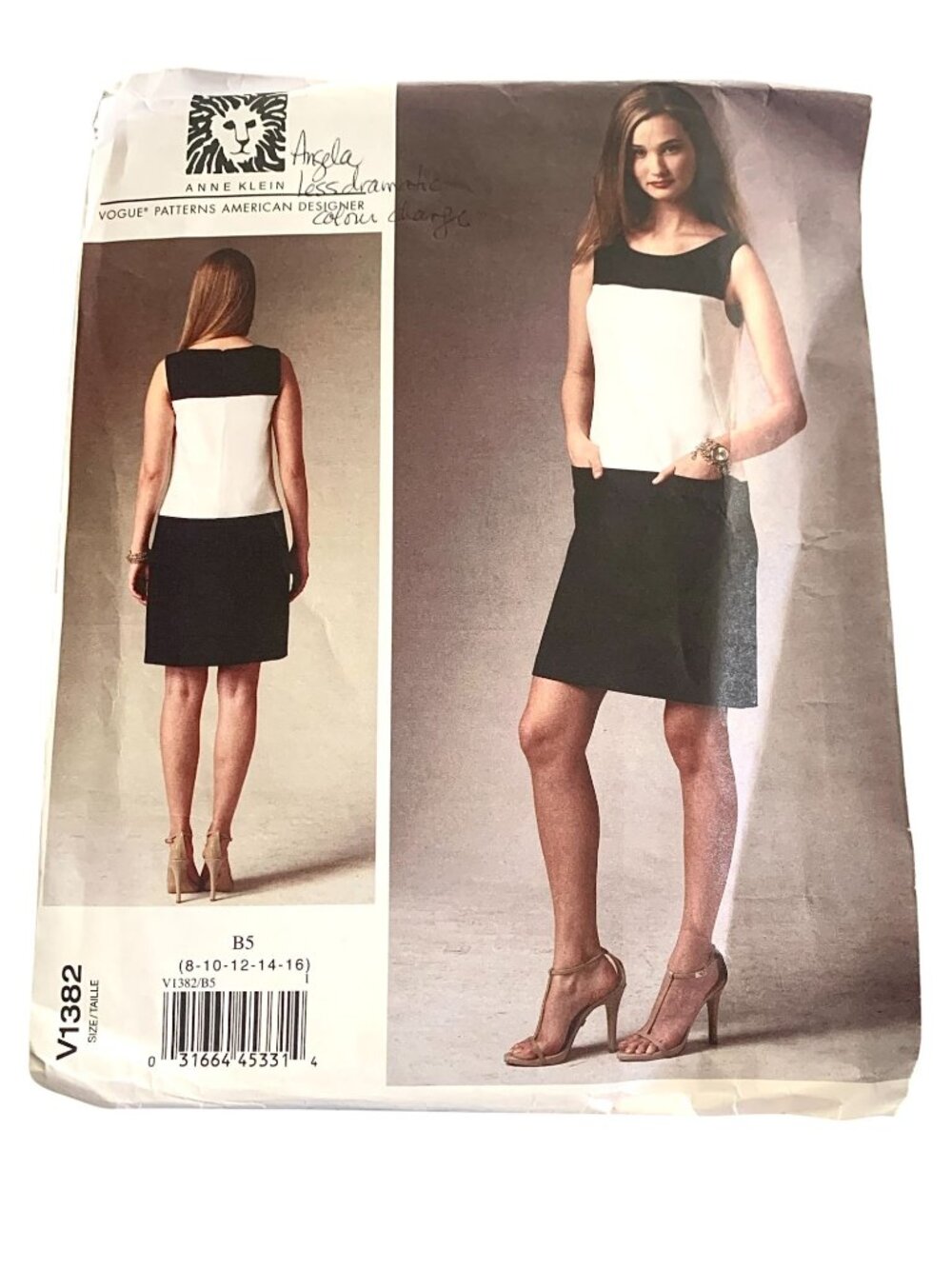 Vogue V1382 Pattern Misses' Dress Designer Anne Klein UNCUT Size 8 10 12 14 16